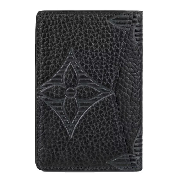 Louis Vuitton Taurillon Shadow Black Leather Monogram Pocket Organizer Wallet - Picture 4 of 9